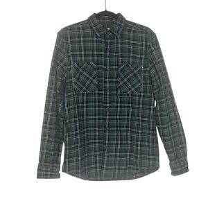 Timberland Flannel Shirt Plaid Green Navy Blue Size Small Outerwear Thick Work